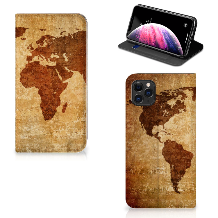 Apple iPhone 11 Pro Max Book Cover Wereldkaart