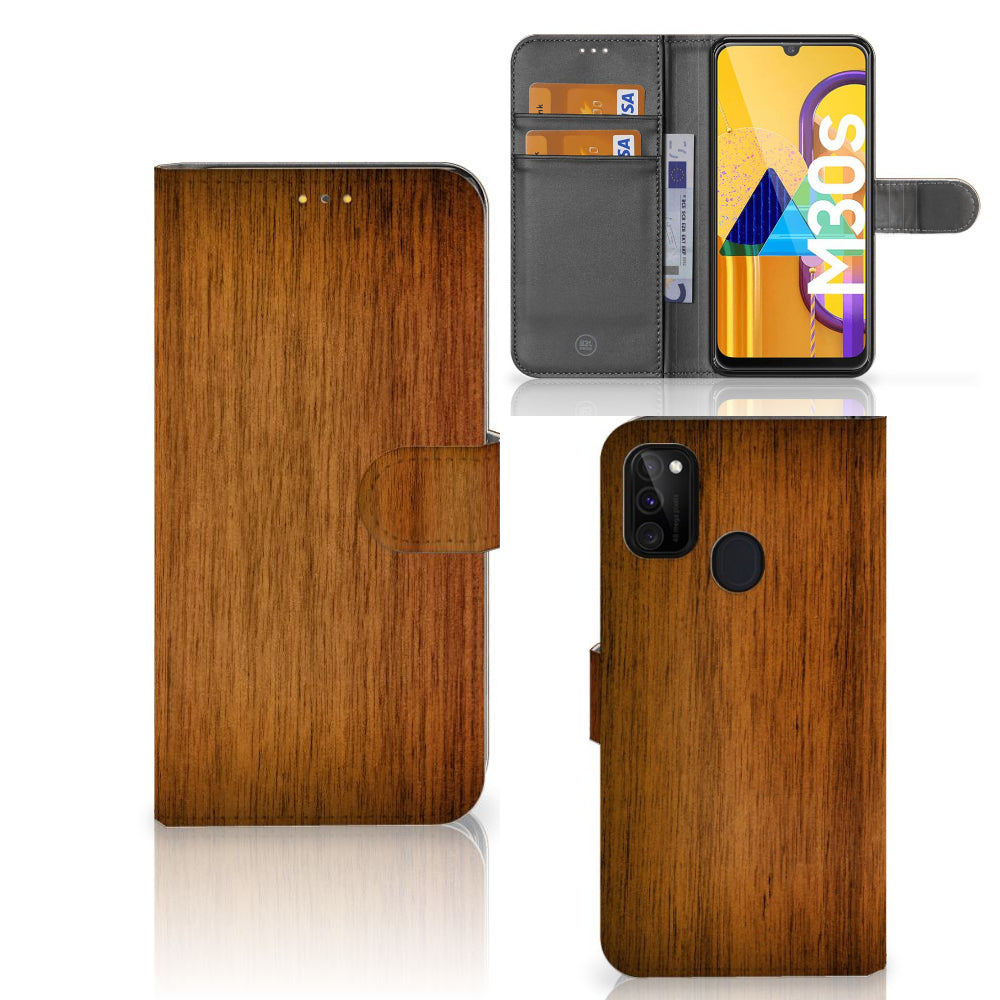 Samsung Galaxy M21 | M30s Book Style Case Donker Hout