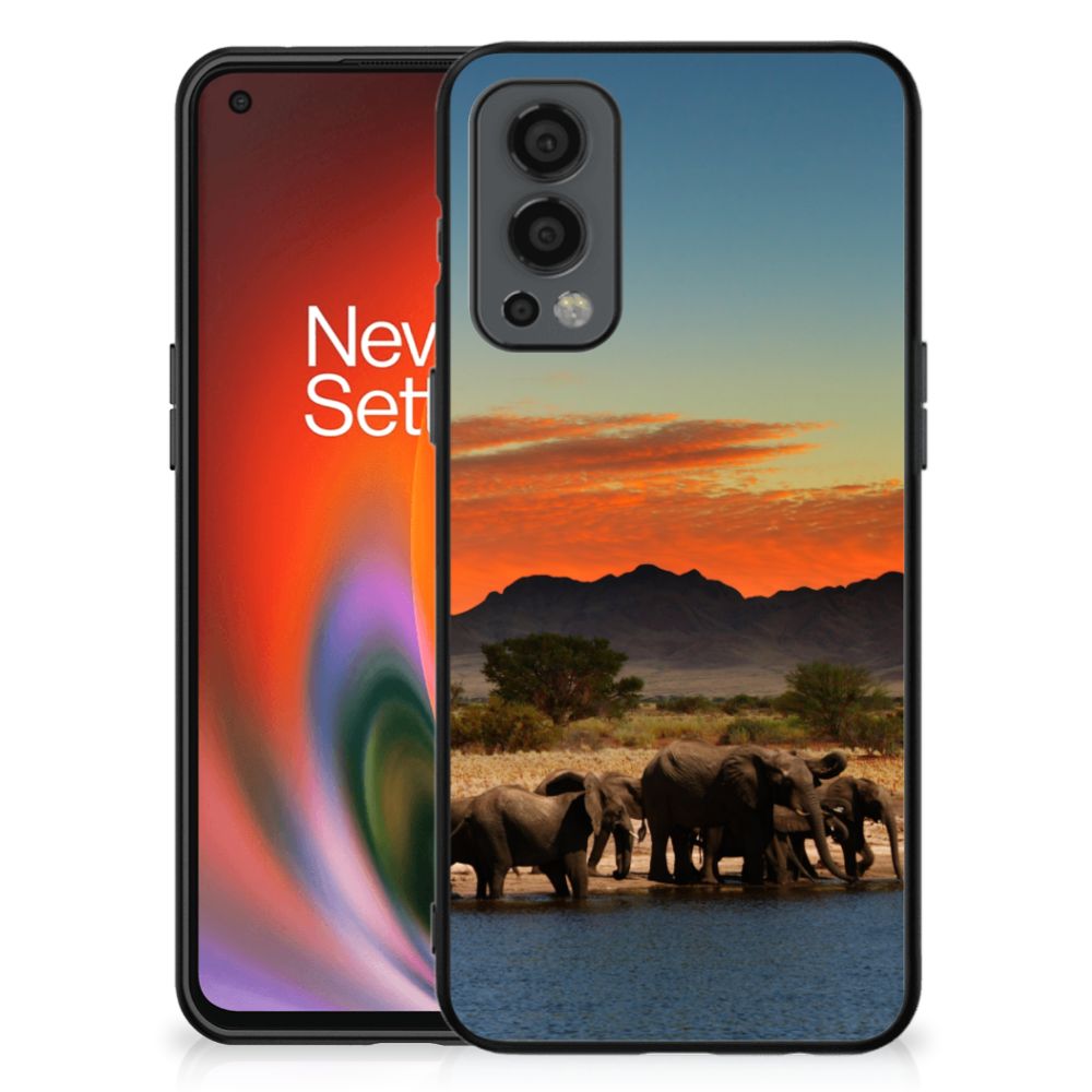 OnePlus Nord 2 Dierenprint Telefoonhoesje Olifanten