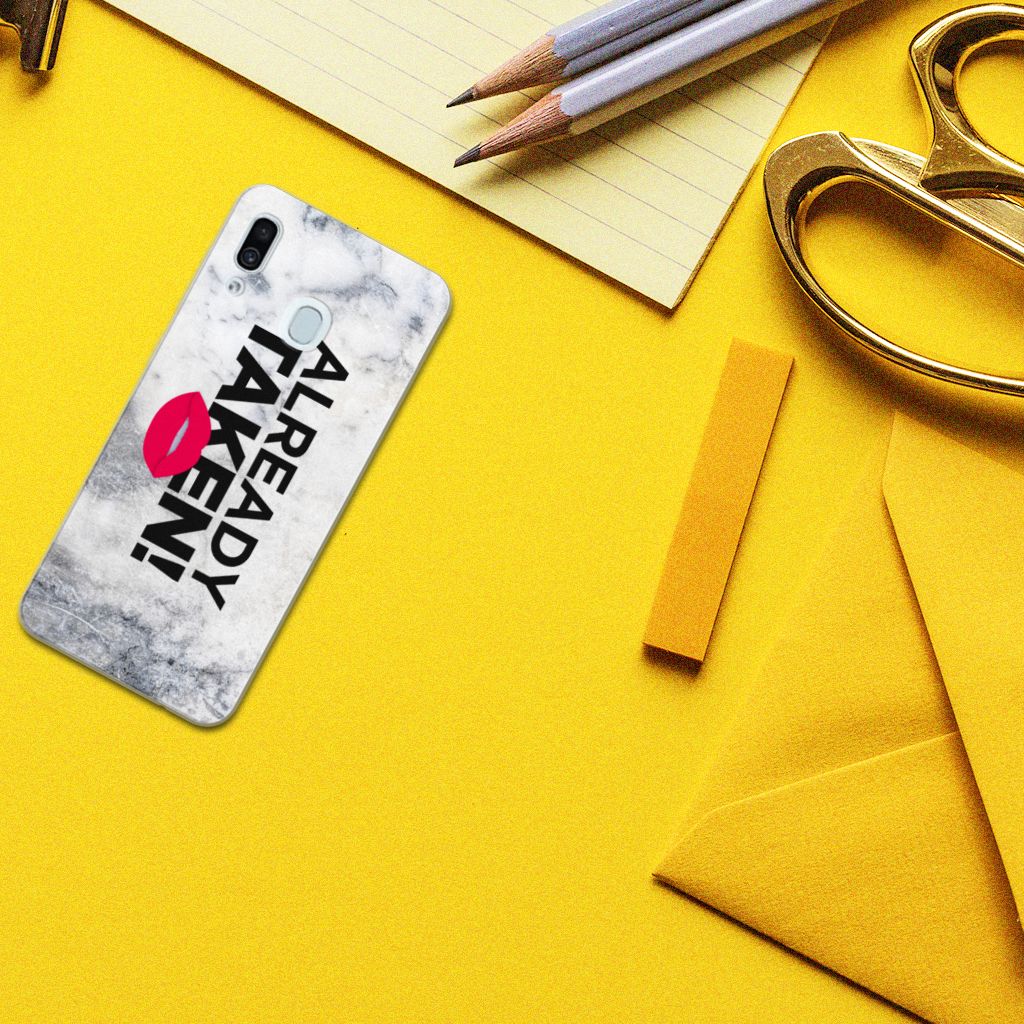 Samsung Galaxy A30 Siliconen hoesje met naam Already Taken White