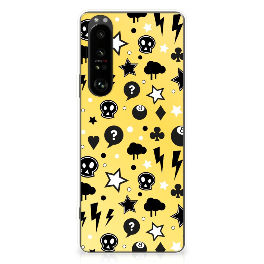 Silicone Back Case Sony Xperia 1 III Punk Geel B2C Telecom