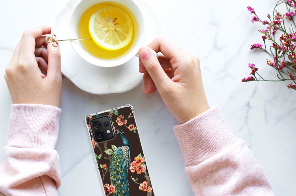 Motorola Edge 40 Pro Case Anti-shock Pauw met Bloemen B2C Telecom