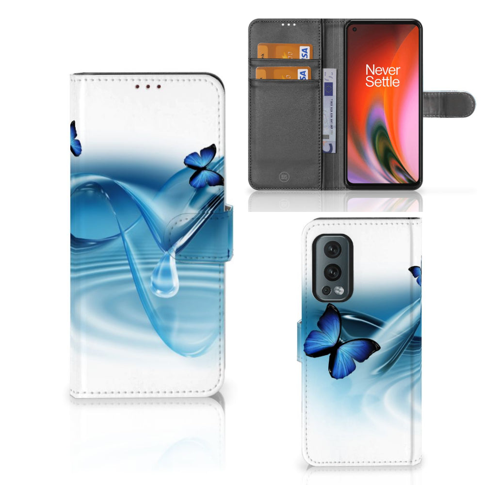 OnePlus Nord 2 5G Telefoonhoesje met Pasjes Vlinders