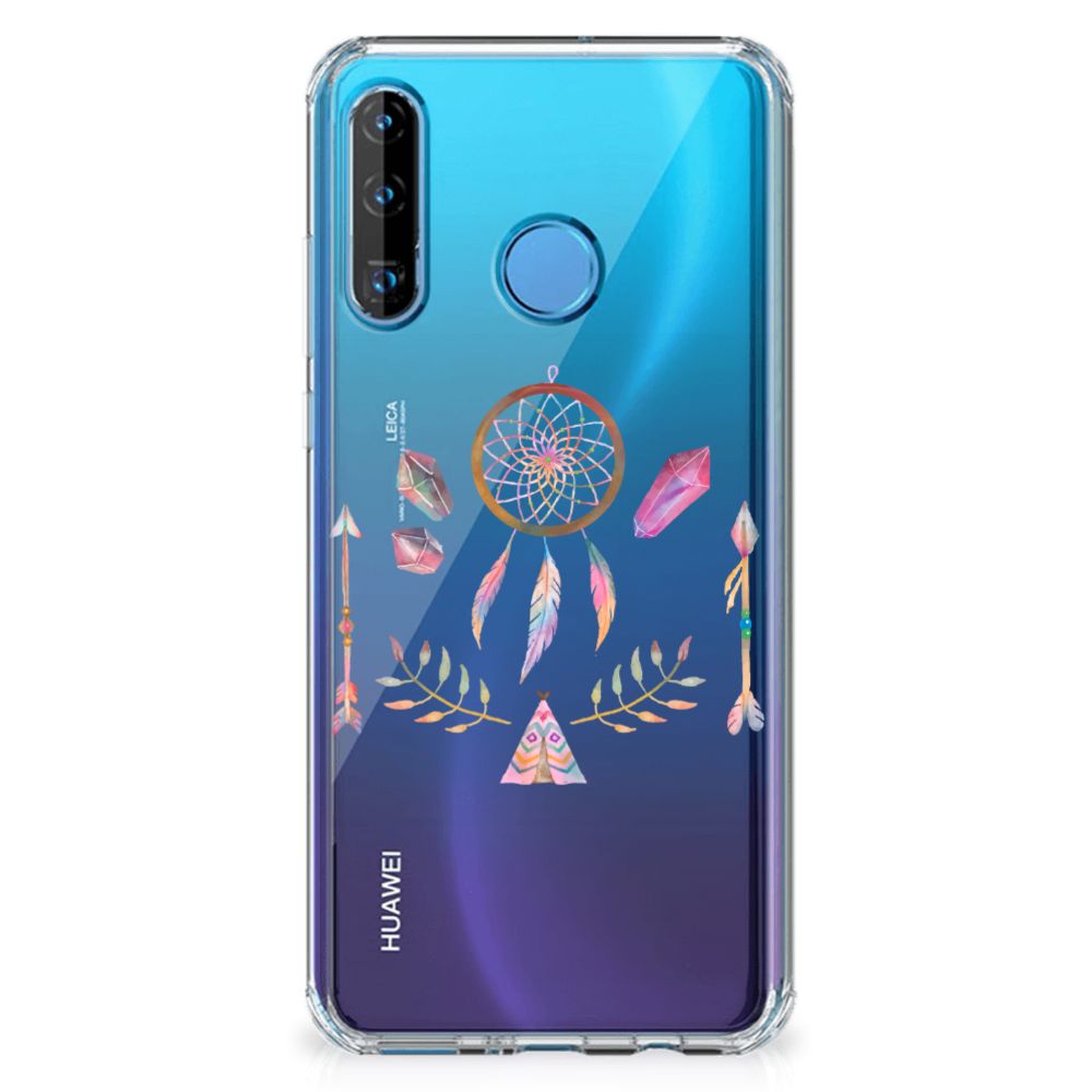 Huawei P30 Lite Stevig Bumper Hoesje Boho Dreamcatcher