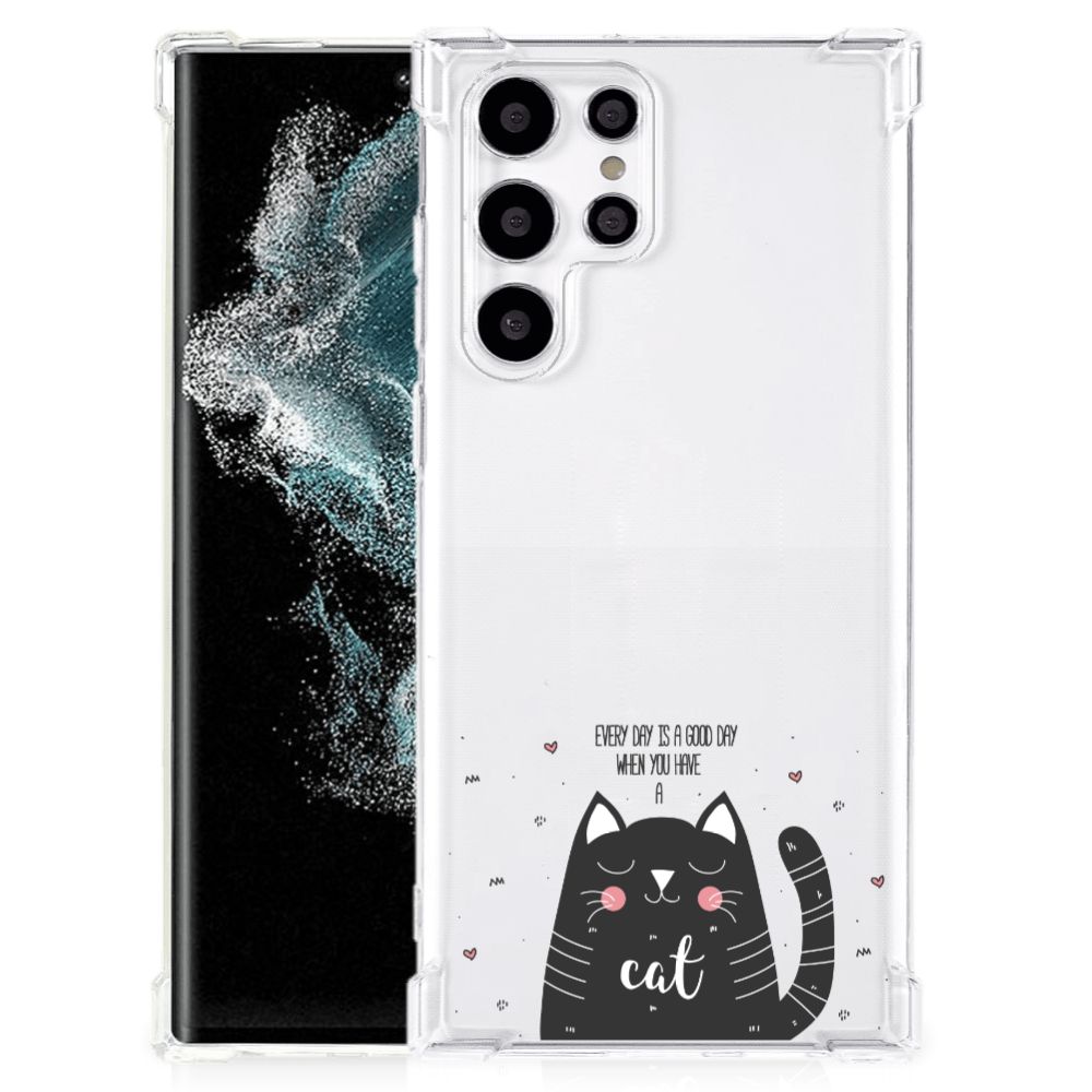 Samsung Galaxy S22 Ultra Stevig Bumper Hoesje Cat Good Day B2C Telecom