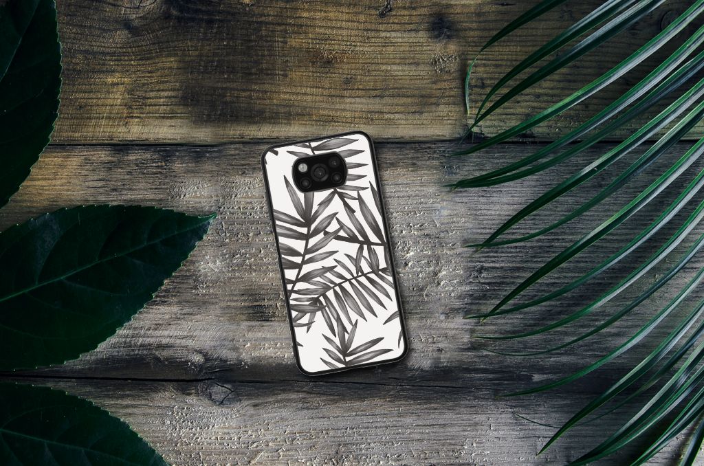 Xiaomi Poco X3 | X3 Pro Bloemen Hoesje Leaves Grey B2C Telecom