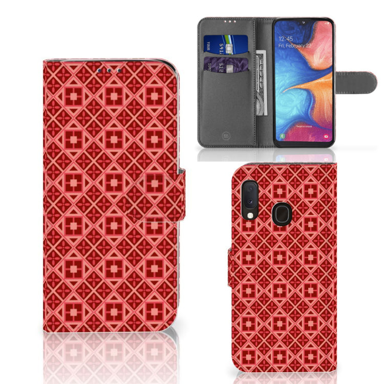 Samsung Galaxy A20e Telefoon Hoesje Batik Rood