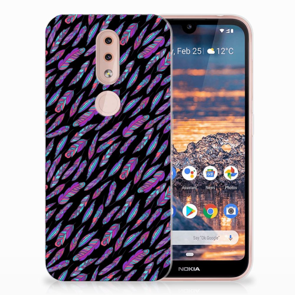 Nokia 4.2 TPU bumper Feathers Color