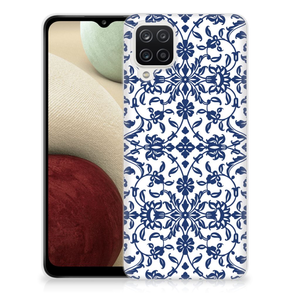 Samsung Galaxy A12 TPU Case Flower Blue