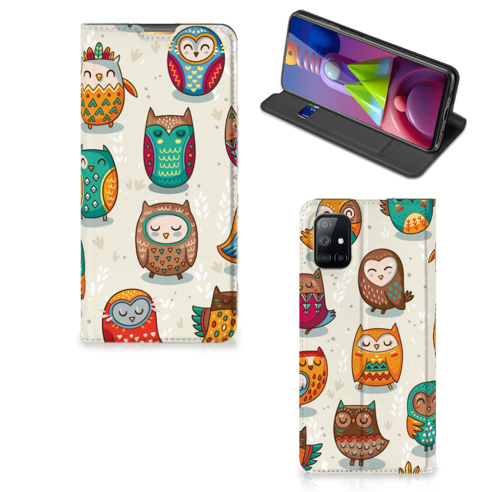 Samsung Galaxy M51 Hoesje maken Vrolijke Uilen