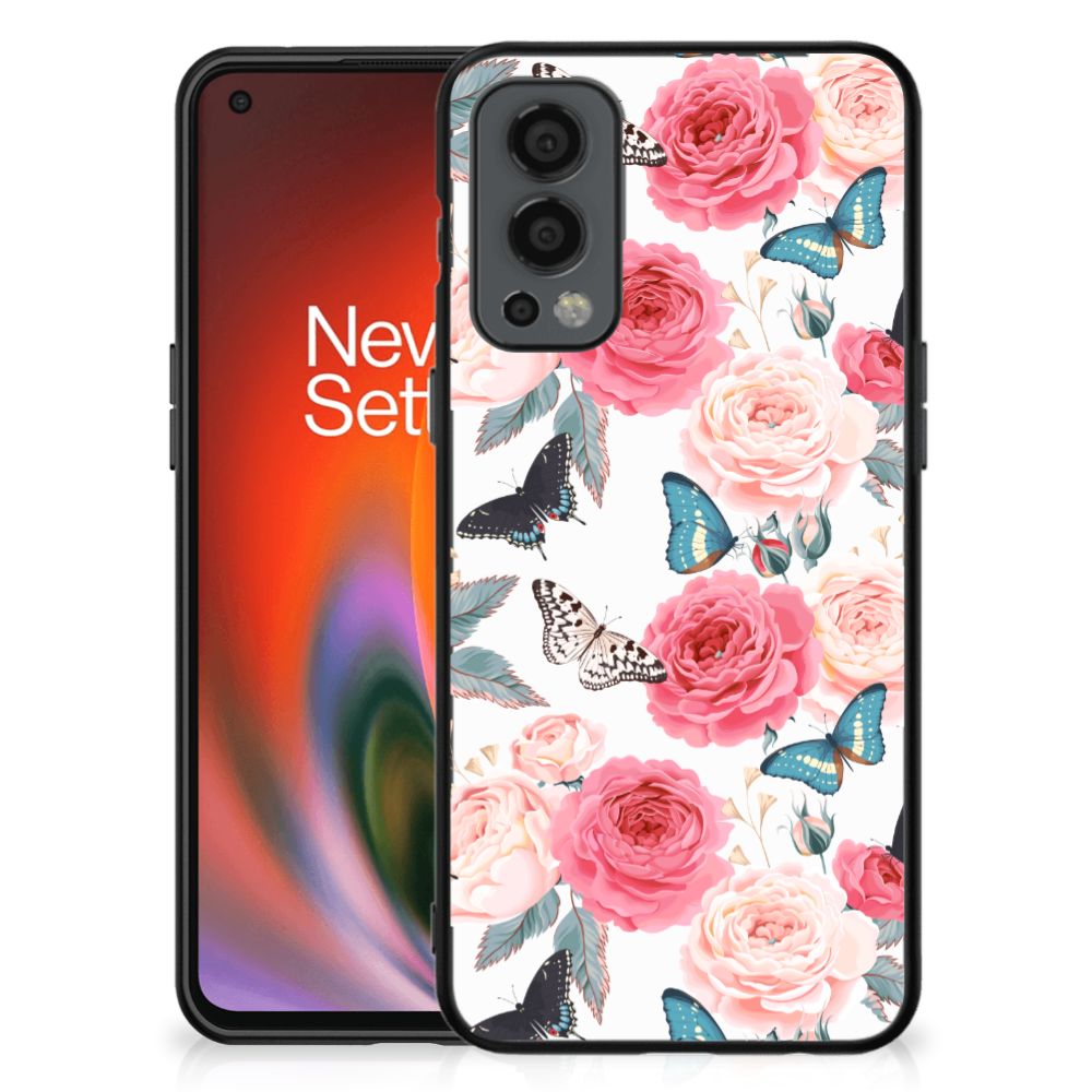 OnePlus Nord 2 Bloemen Hoesje Butterfly Roses