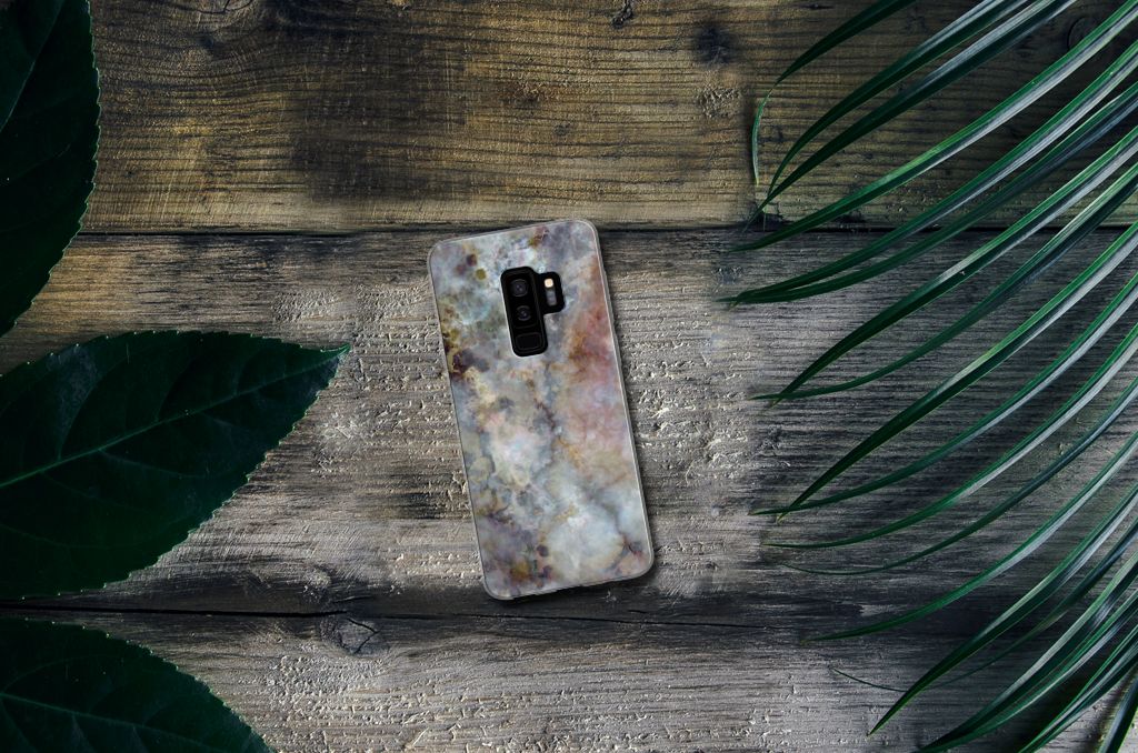 Samsung Galaxy S9 Plus TPU Siliconen Hoesje Marmer Grijs