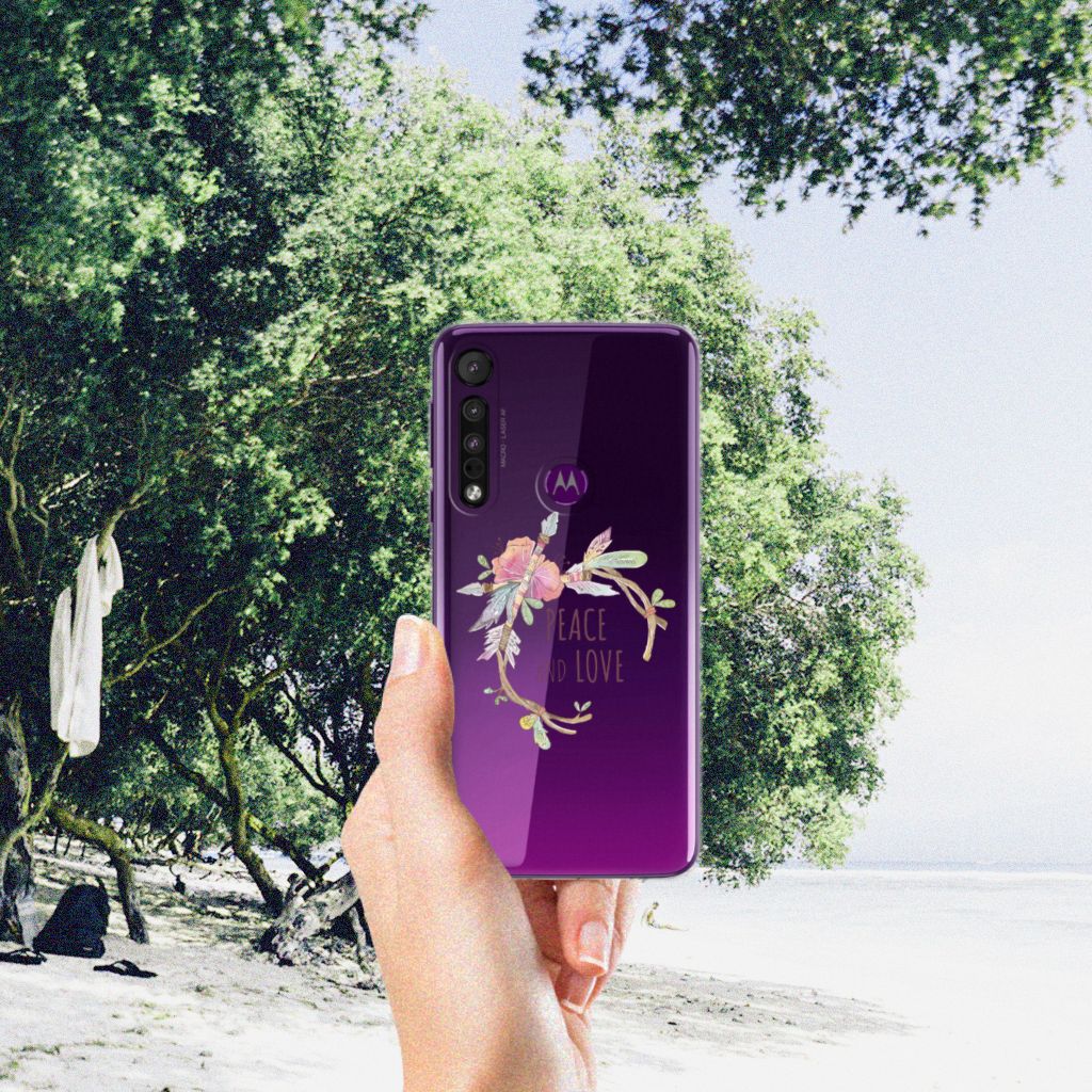 Motorola One Macro Telefoonhoesje met Naam Boho Text B2C Telecom
