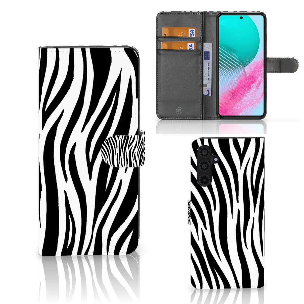 Samsung Galaxy M54 Telefoonhoesje met Pasjes Zebra