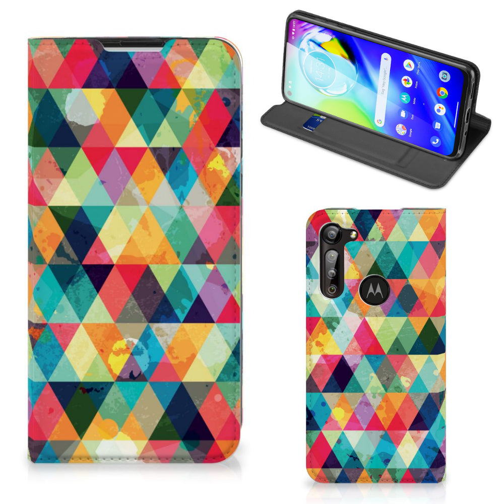 Motorola Moto G8 Power Hoesje met Magneet Geruit