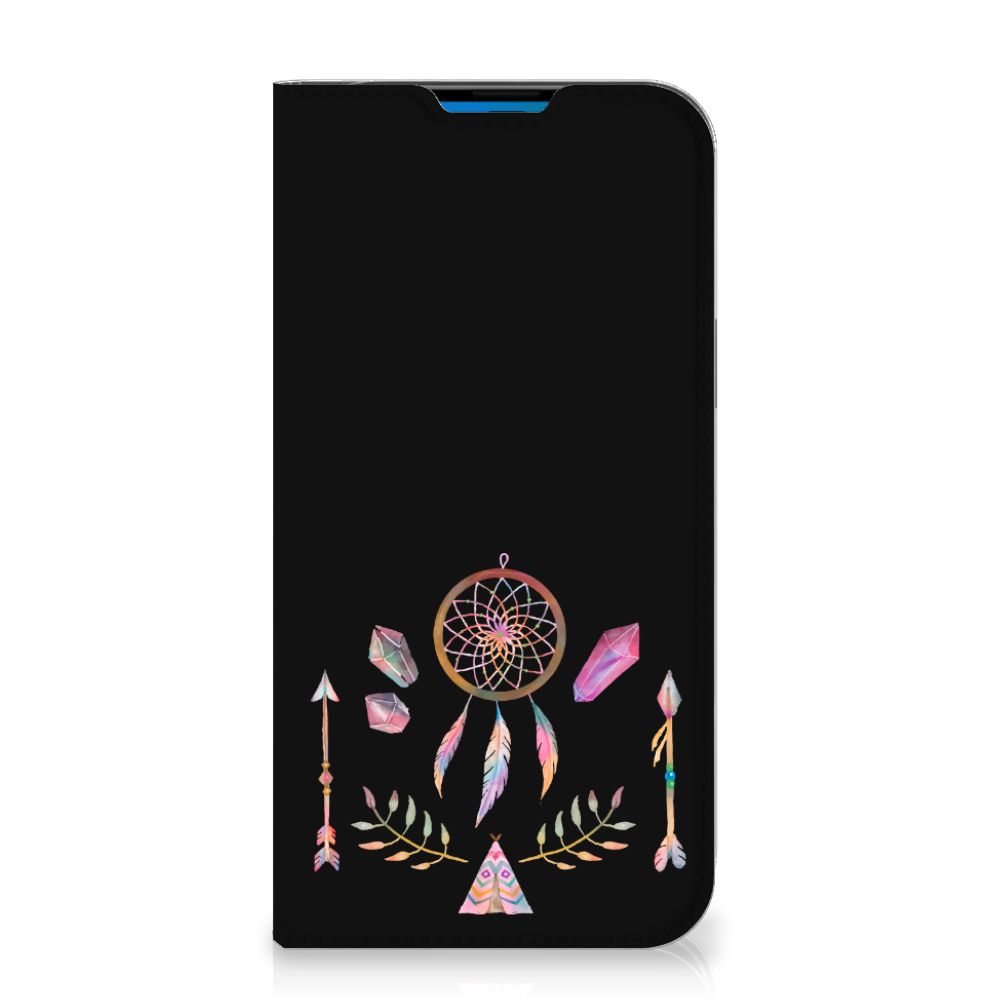 iPhone 14 Pro Max Magnet Case Boho Dreamcatcher met prachtige dromenvanger en kleurrijke pijlen đ
