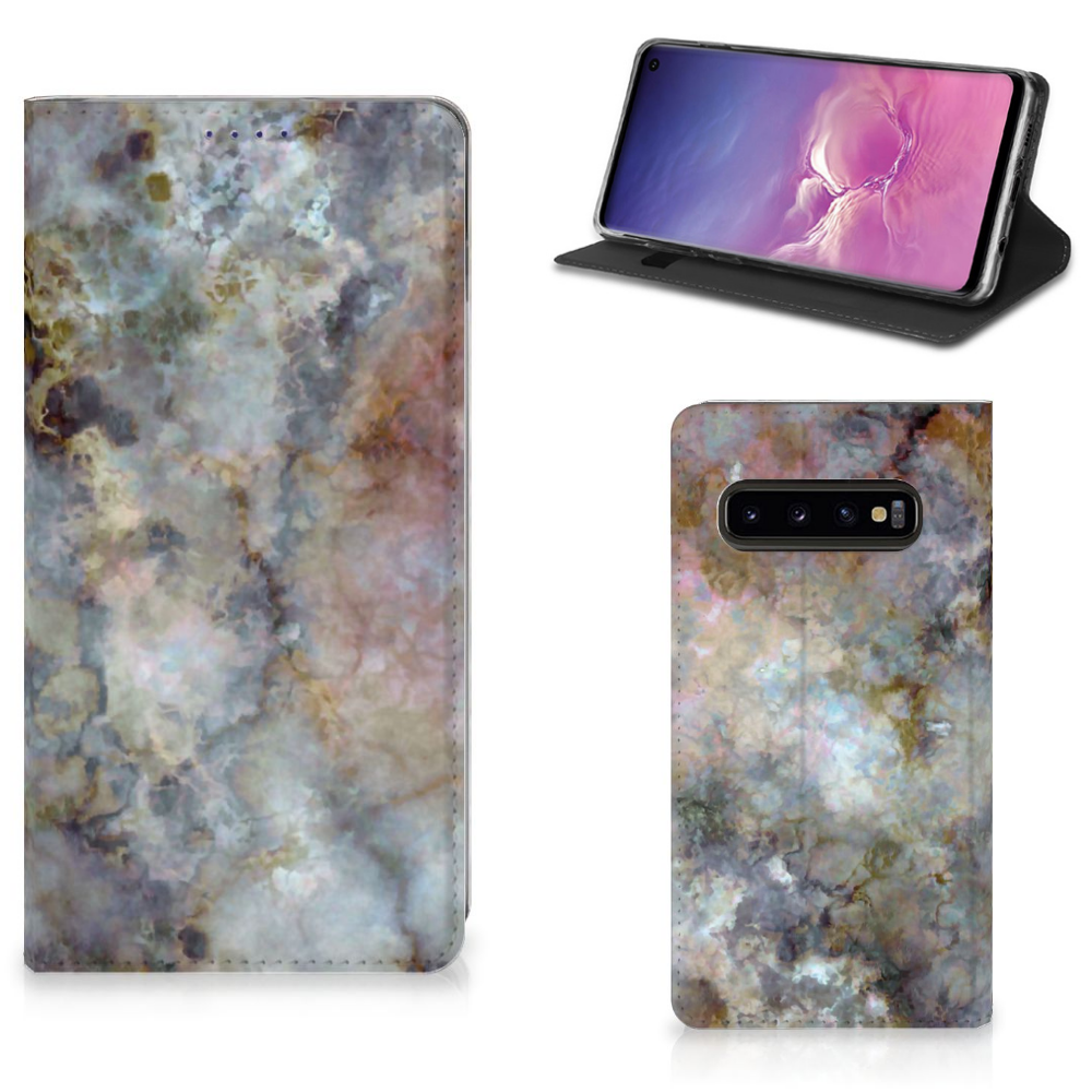 Samsung Galaxy S10 Standcase Marmer Grijs