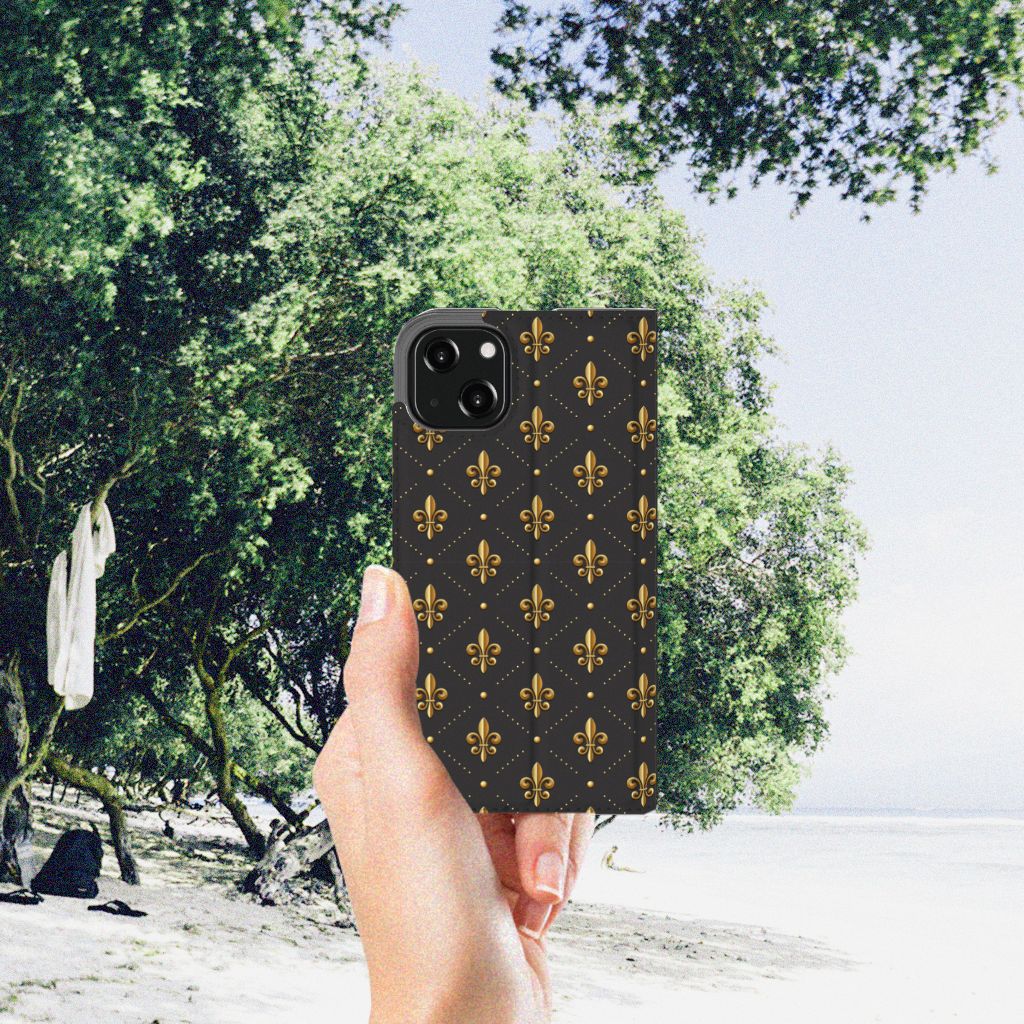 iPhone 13 Hoesje met Magneet Franse Lelie