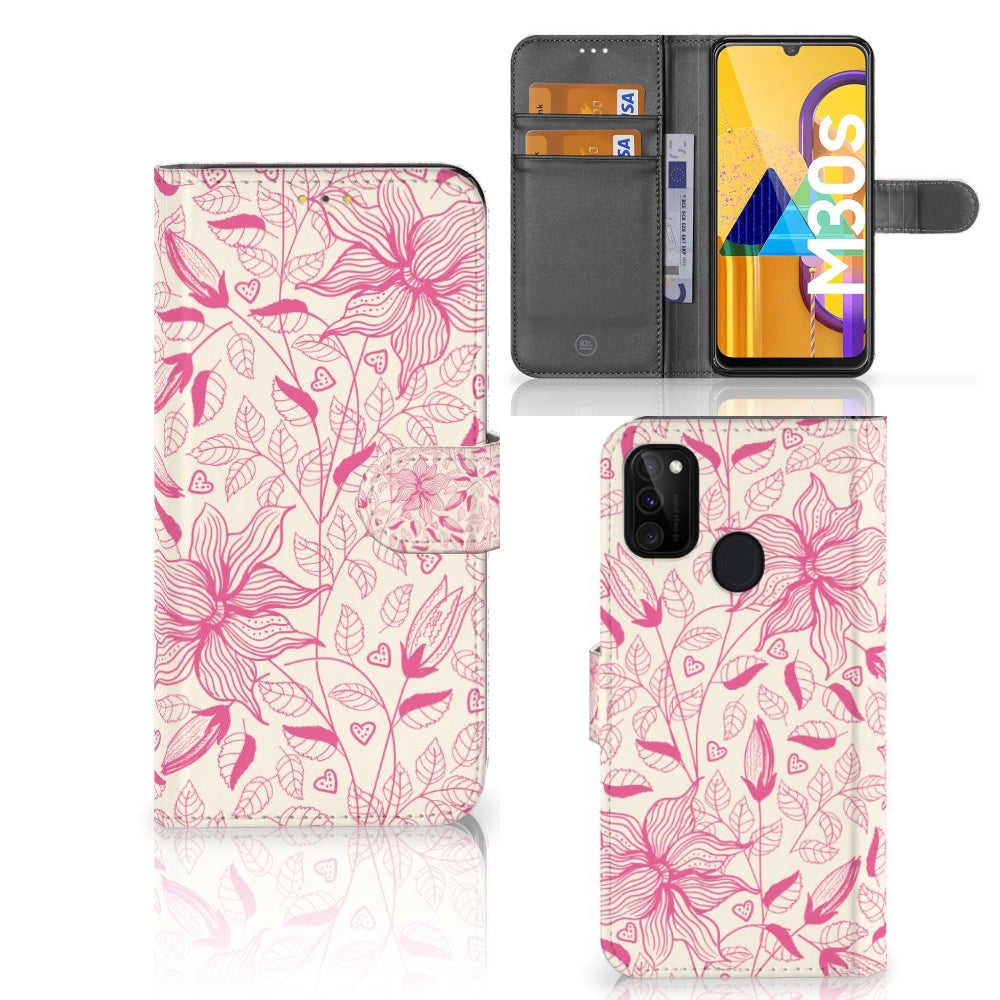 Samsung Galaxy M21 | M30s Hoesje Pink Flowers