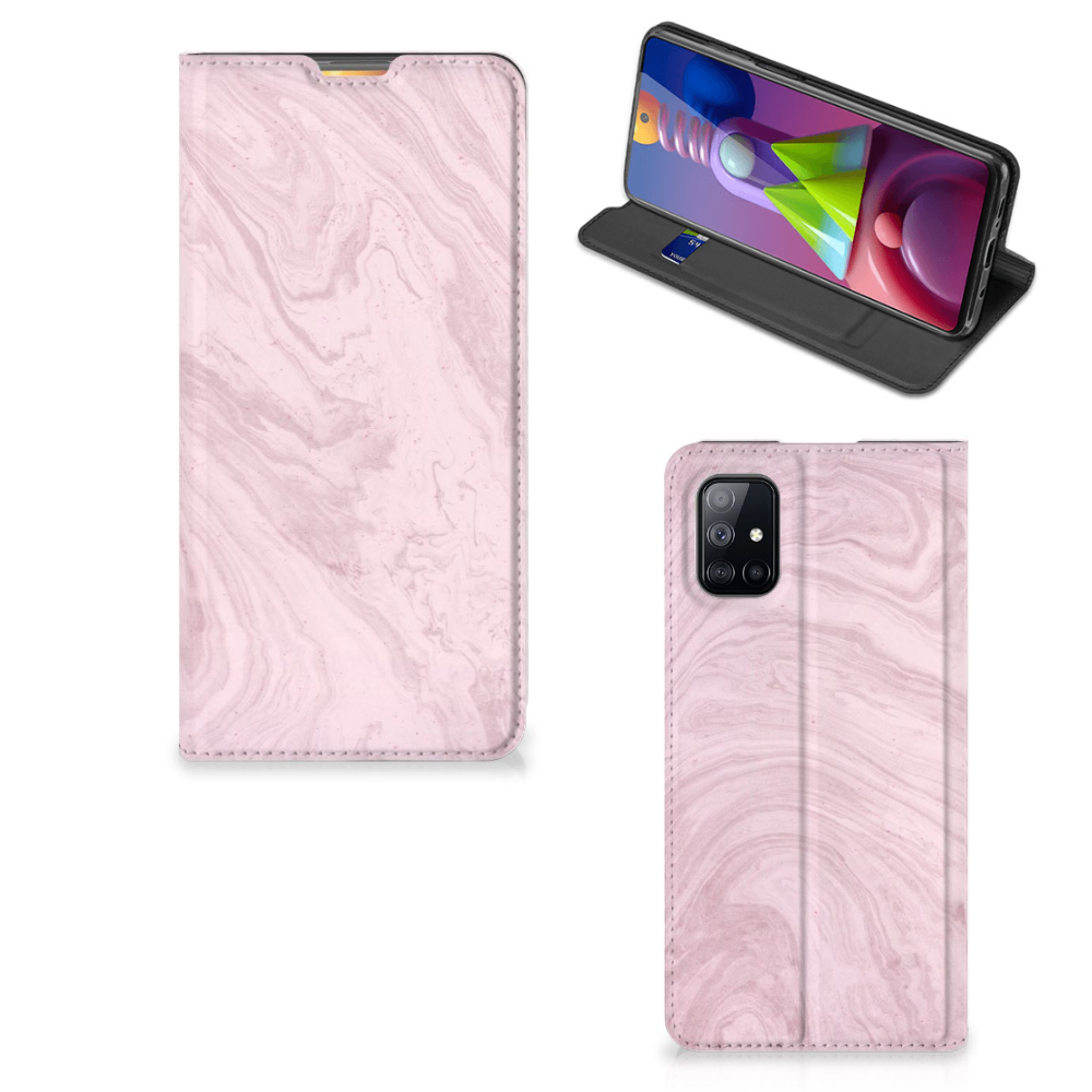 Samsung Galaxy M51 Standcase Marble Pink - Origineel Cadeau Vriendin - B2C Telecom
