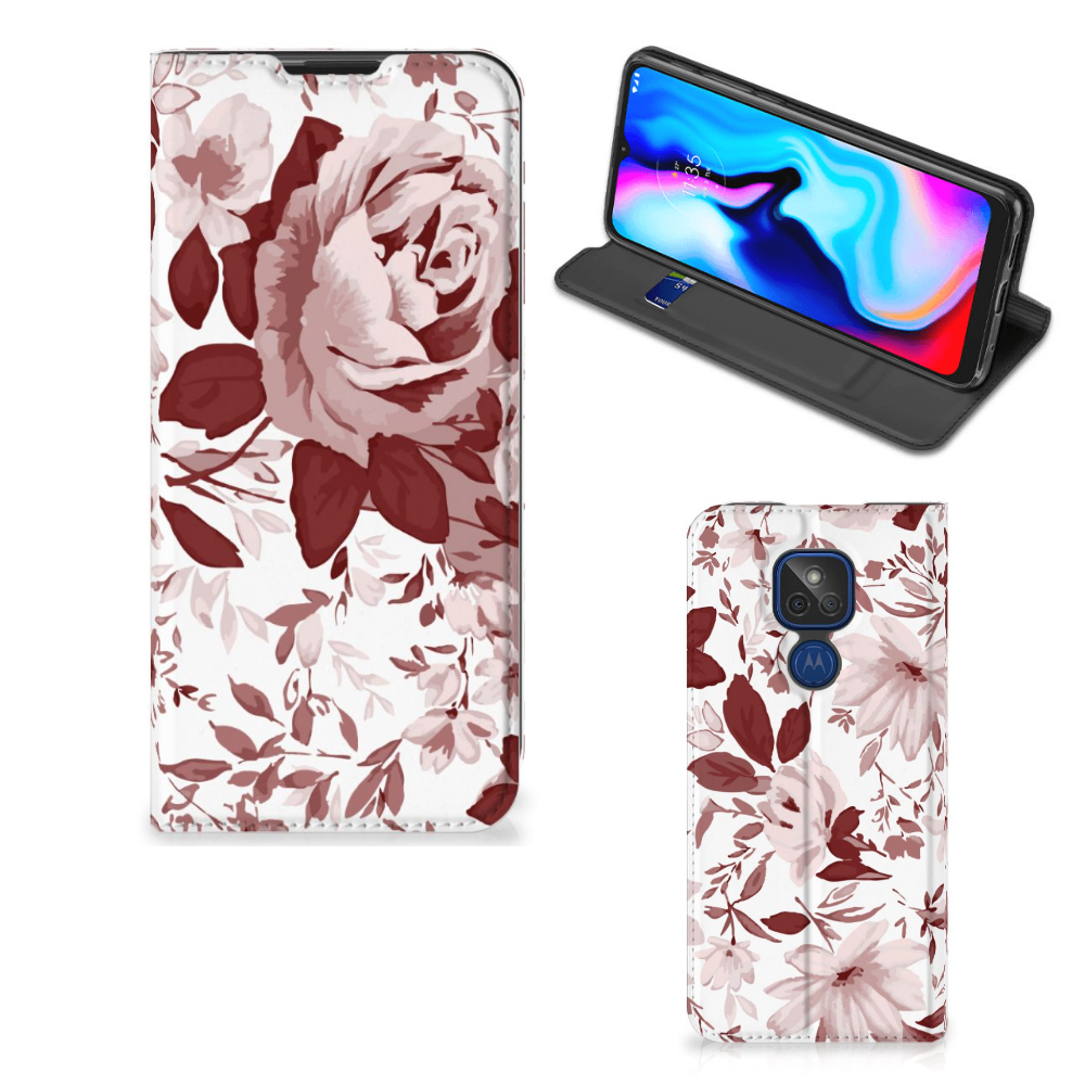 Bookcase Motorola Moto G9 Play Watercolor Flowers - B2C Telecom