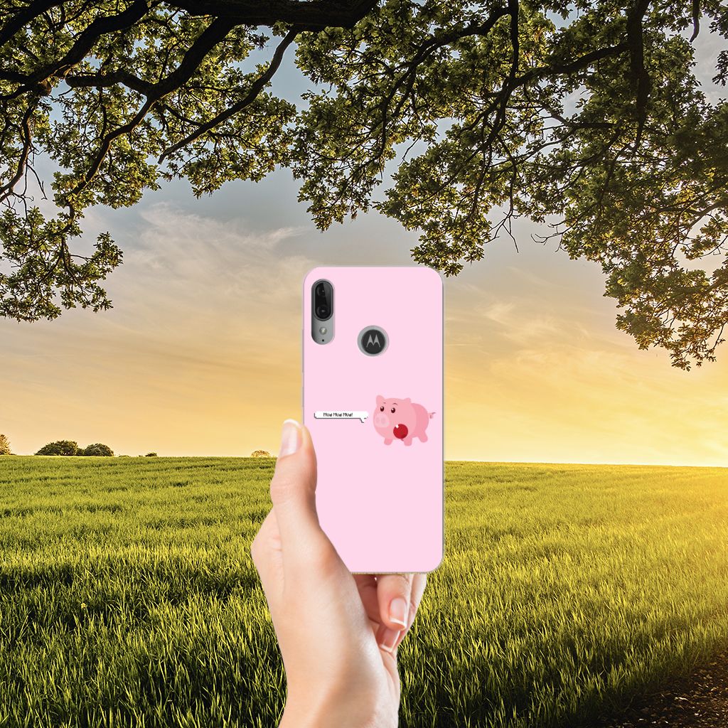 Motorola Moto E6 Plus Telefoonhoesje met Naam Pig Mud