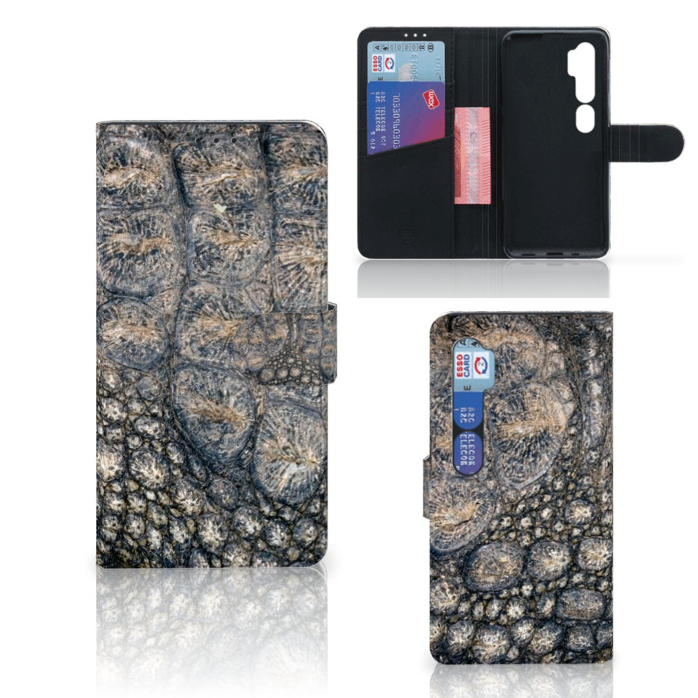 Xiaomi Mi Note 10 Pro Telefoonhoesje met Pasjes Krokodillenprint