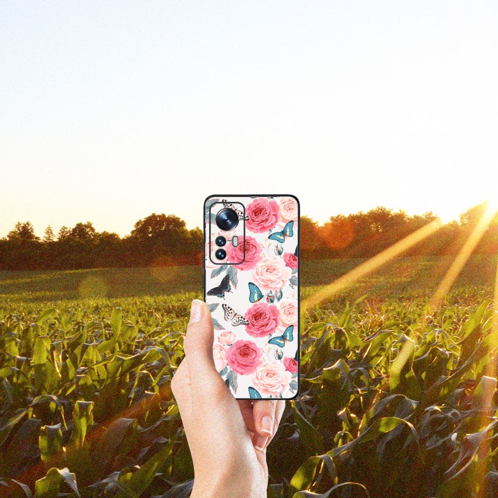 Xiaomi 12 | 12X Bloemen Hoesje Butterfly Roses B2C Telecom