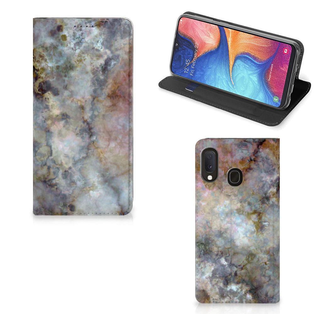 Samsung Galaxy A20e Standcase Marmer Grijs