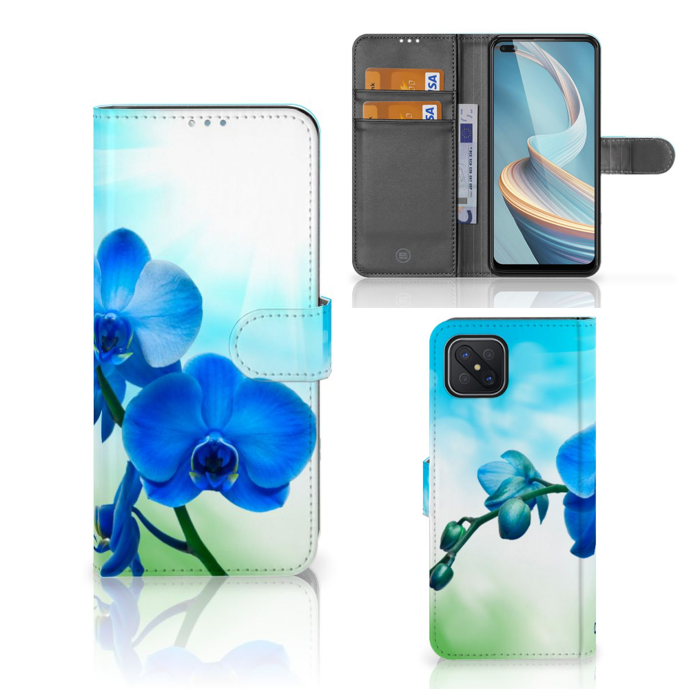 OPPO Reno4 Z Hoesje Orchidee Blauw - Cadeau voor je Moeder