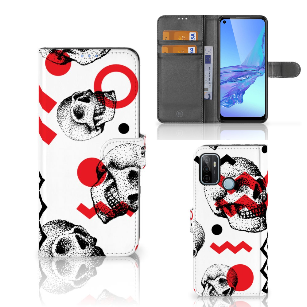 Telefoonhoesje met Naam OPPO A53 | OPPO A53s Skull Red