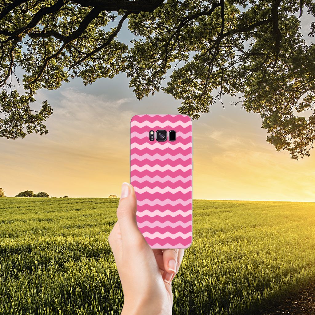 Samsung Galaxy S8 Plus TPU bumper Waves Pink