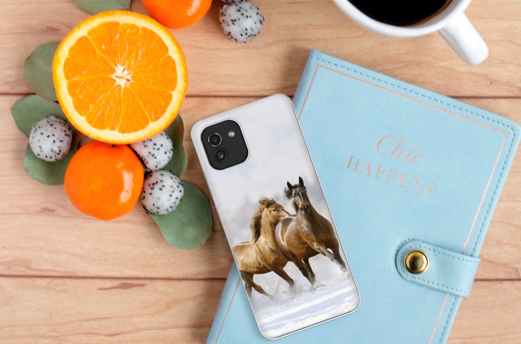 Samsung Galaxy A03 TPU Hoesje Paarden B2C Telecom