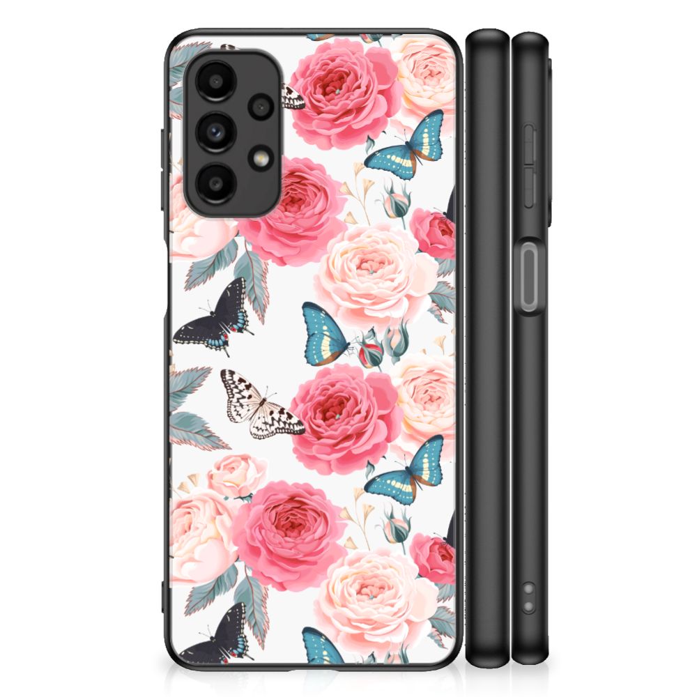 Samsung Galaxy A13 4G Bloemen Hoesje Butterfly Roses