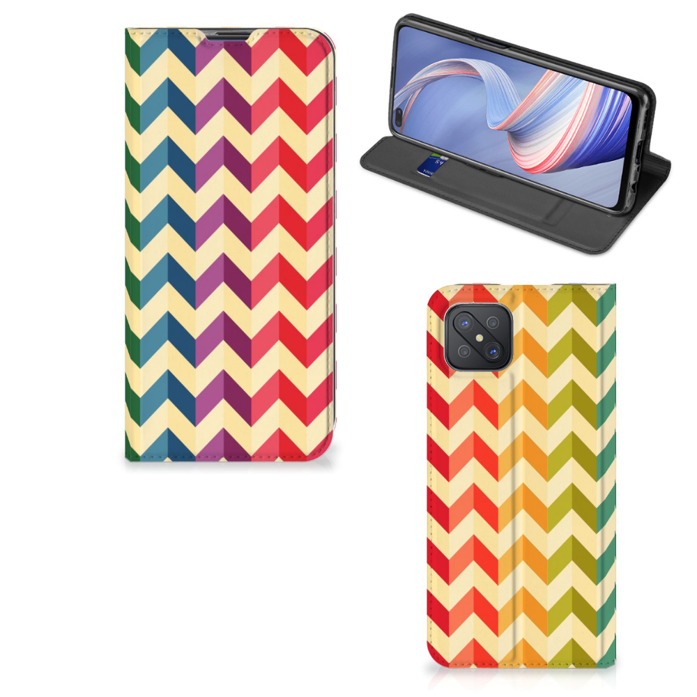 OPPO Reno4 Z 5G Hoesje met Magneet Zigzag Multi Color - B2C Telecom