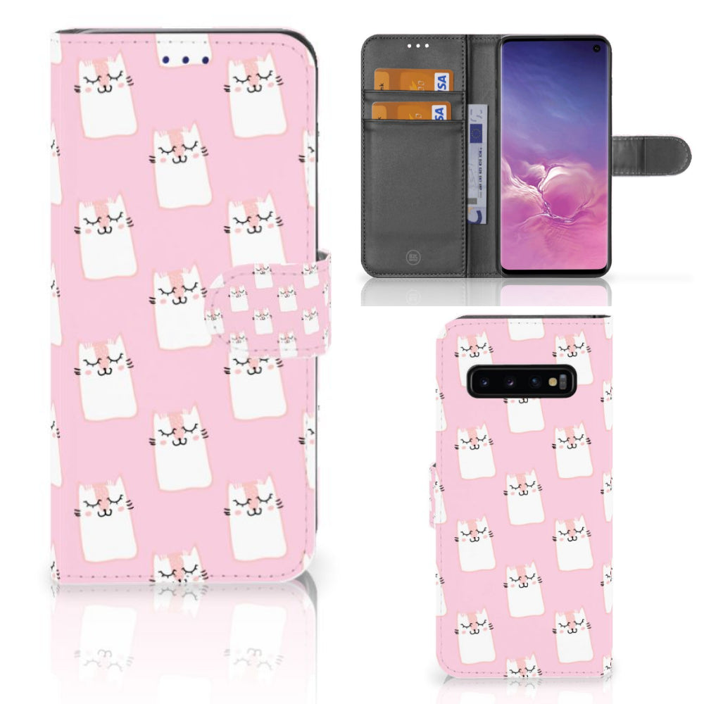 Samsung Galaxy S10 Telefoonhoesje met Pasjes Sleeping Cats