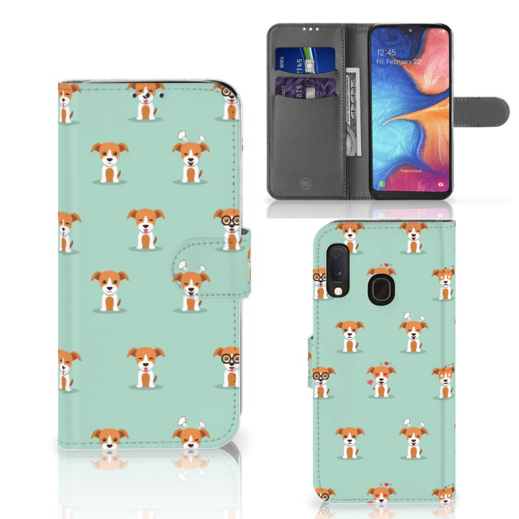 Samsung Galaxy A20e Telefoonhoesje met Pasjes Pups