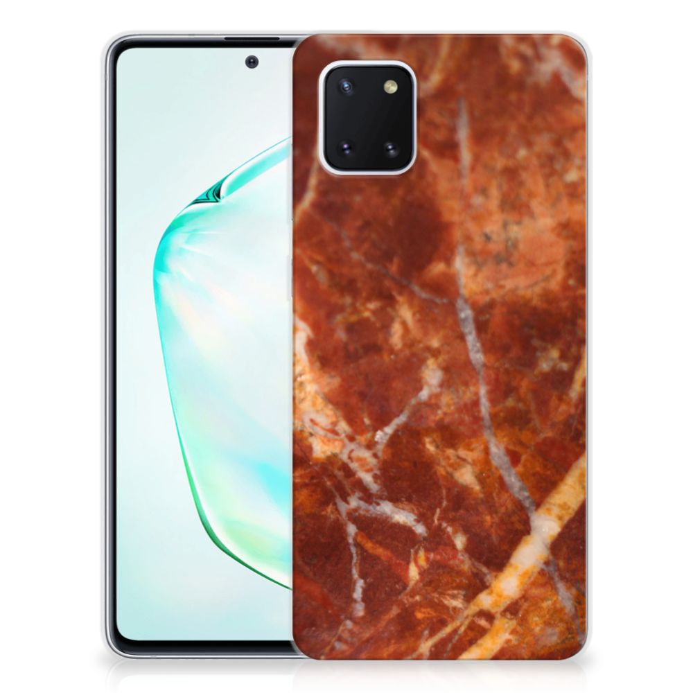 Samsung Galaxy Note 10 Lite TPU Siliconen Hoesje Marmer Bruin