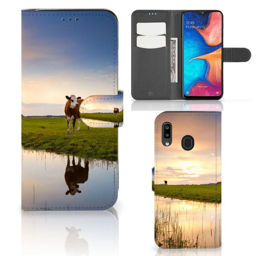 Samsung Galaxy A30 Telefoonhoesje met Pasjes Koe