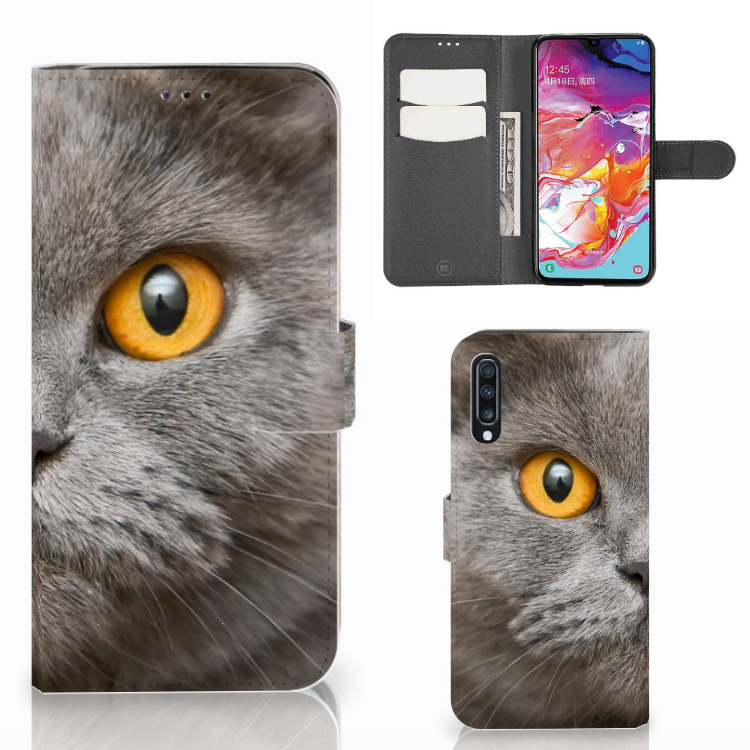 Telefoonhoesje met Pasjes Samsung Galaxy A70 Britse Korthaar