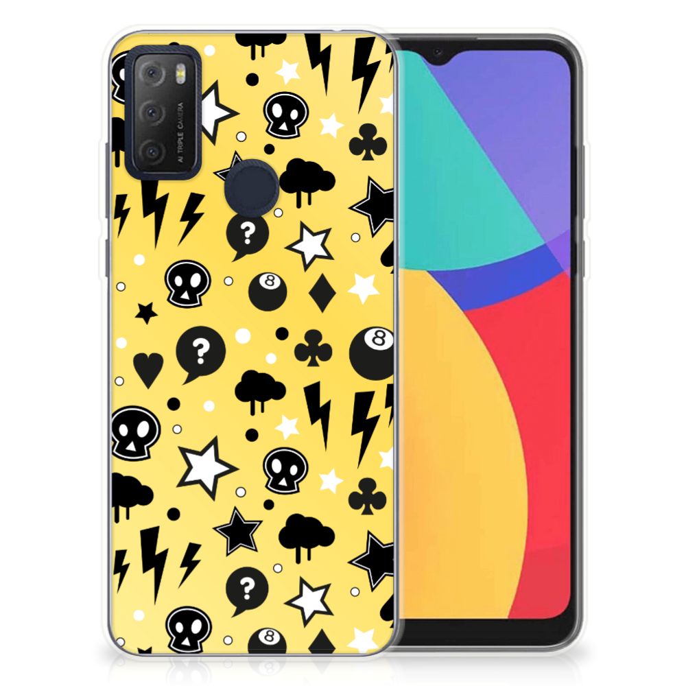 Silicone Back Case Alcatel 1S (2021) Punk Geel B2C Telecom