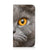 Hoesje maken iPhone 15 Britse Korthaar met een close-up afbeelding van een kat met grote, gele ogen.
