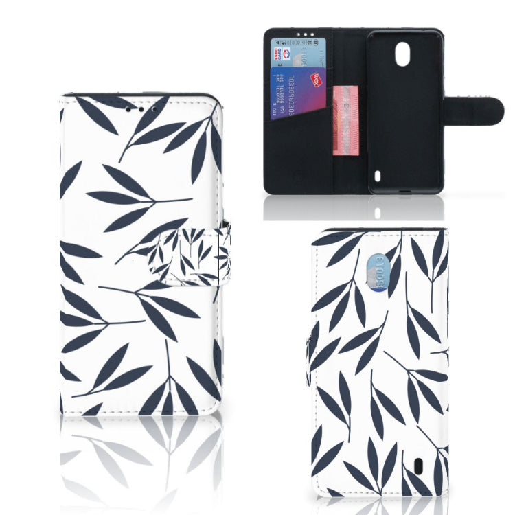 Nokia 1 Plus Hoesje Leaves Blue