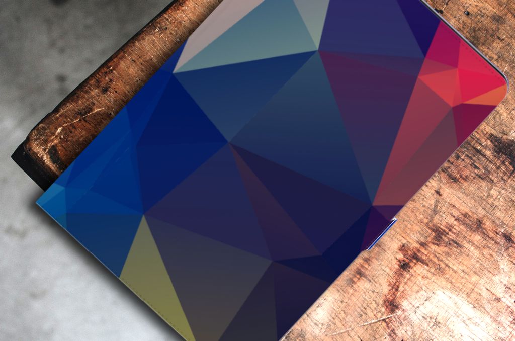 Samsung Galaxy Tab S7 FE | S7+ | S8+ Tablet Beschermhoes Polygon Dark