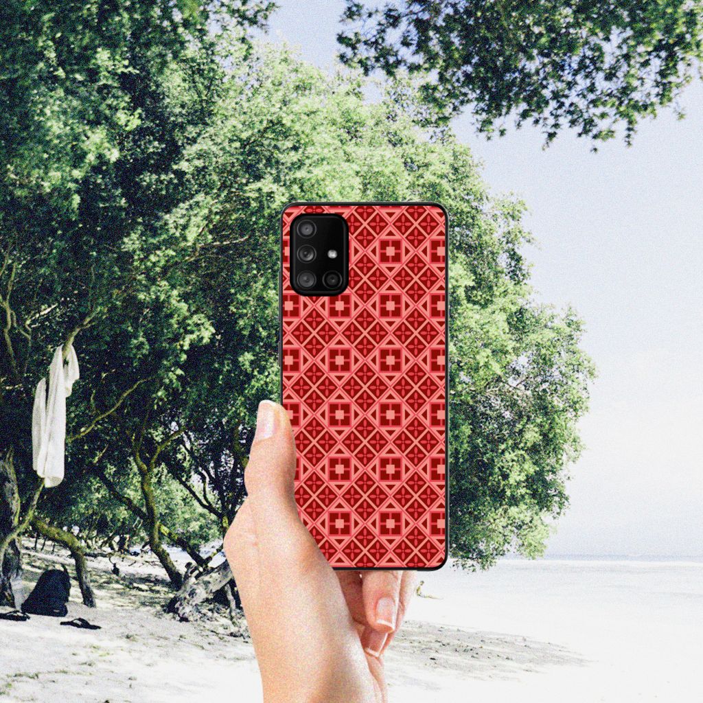 Samsung Galaxy A71 Back Case Batik Rood B2C Telecom