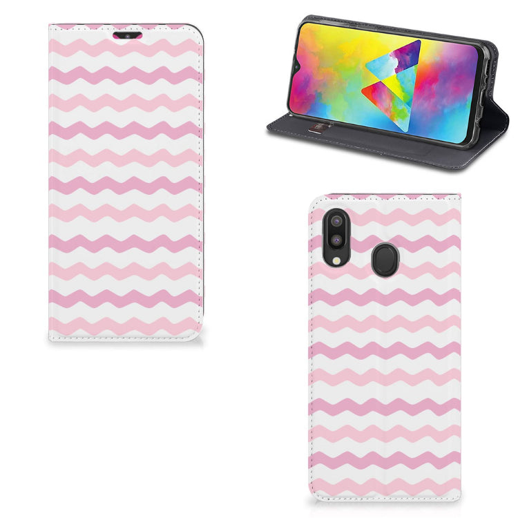Samsung Galaxy M20 Hoesje met Magneet Waves Roze