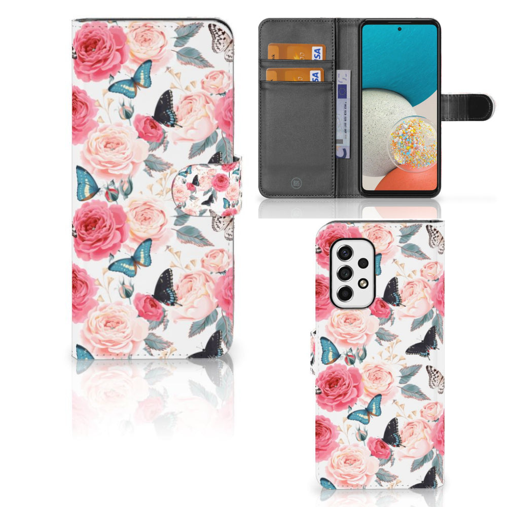 Samsung Galaxy A53 Hoesje Butterfly Roses