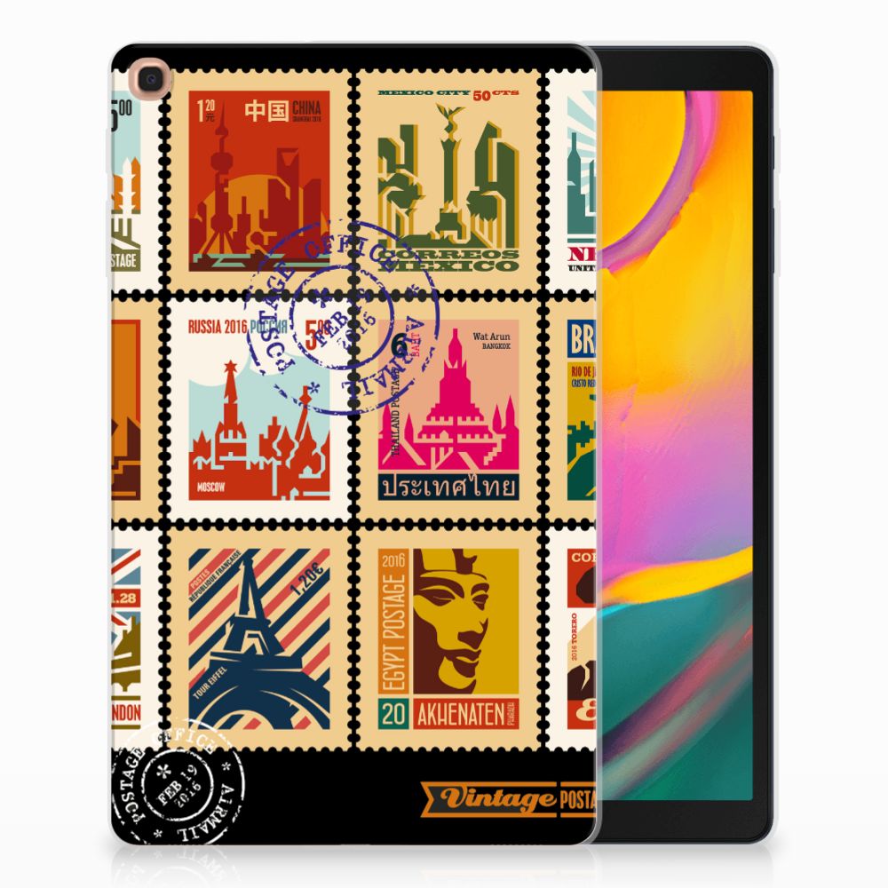 Samsung Galaxy Tab A 10.1 (2019) Hip Hoesje Postzegels