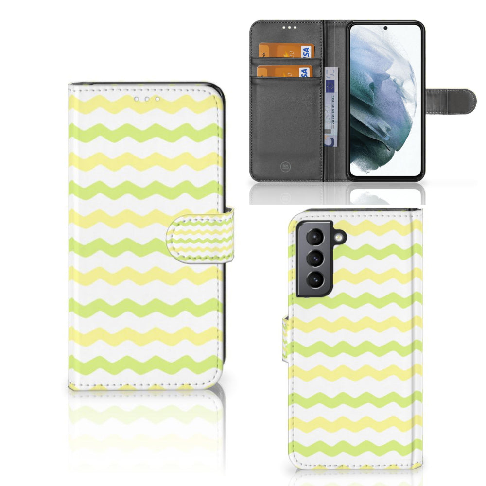 Samsung Galaxy S21 FE Telefoon Hoesje Waves Yellow