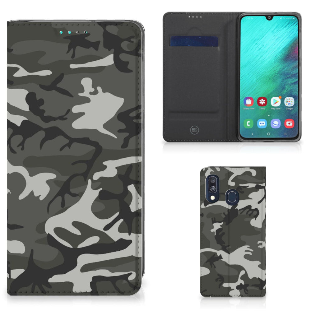 Samsung Galaxy A40 Hoesje met Magneet Army Light